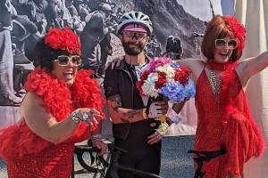The Famous Filson Sisters feted the finish of all Passport2Pain riders (Courtesy Photo).