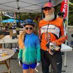 Juniper Lee (left) and Vern Trevellyan (right), both of Vashon, were the youngest and oldest bicyclists, respectively, in the Passport2Pain ride this year (Courtesy Photo).