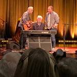 In one of three encores to his concert at VCA, Graham Nash (center) joined by his collaborators Shane Fontayne (left) and Todd Caldwell (right) brought some in the crowd to tears with a poignant and perfectly harmonized rendition of Buddy Hollys famous song, Everyday (Tom Hughes Photo).