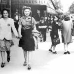 This poster image for The Ruins of Memory shows girls in Paris, during its Nazi occupation (Photo Archive, Ghetto Fighters House Museum).