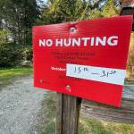 Tom Hughes Photo
Signs mark a brief hunting season that has closed Island Center Forest to other uses.