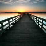 This 2006 photograph by island photographer Ray Pfortner captured the beauty of a sunrise over Tramp Harbor dock (Ray Pfortner Photo).