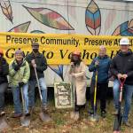 Local residents, Vashon Household Executive Director Jason Johnson and VHH board members attend the groundbreaking for Island Center Homes on Dec. 5 (Courtesy Photo).