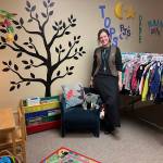 Alena Sinacola, the owner of Rock It, in the cozy childrens section of her store (Elizabeth Shepherd Photo).