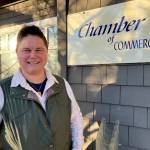 Amy Drayer, outside her new office at Vashon Island Chamber of Commerce (Elizabeth Shepherd Photo).