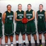 Seniors on Vashon High Schools 2016 basketball team included (left to right) Edgar Polkat, Alex Symbol-Godfrey, Sam Yates, Josh Tillman, Sam Schoenberg and Sean Delargy (Courtesy Photo).