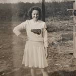 Barbara Steen, ready for the game, in her Vashon High School cheerleader uniform (Courtesy Photo).