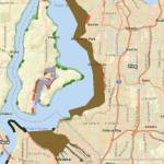 On this online map, which is updated daily, brown areas indicate where shellfish harvesting was closed due to pollution as of March 4. Green lines on shorelines indicate approved water quality (Screenshot from Washington Shellfish Safety Map).
