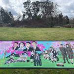 New interpretative signage, designed by Vashon High School alumna Chatal Uto to honor Japanese students exiled from the island in 1942, will be officially unveiled on the grounds of Vashon High School on March 26 (Peter Woodbrook Photo).