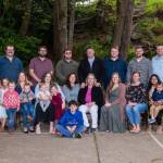 Chris Jovanovitch, seated center, surrounded by her large and loving family in early 2022 (Michael Sage Photo).