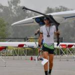 Jacob Plihal carries his single to the water en route to winning the National Selection Regatta in Chula Vista, California (Brett Johnson Photo).