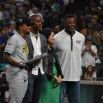 Alcorn States Kewan Braziel gets awarded with the T-Mobile Impact Award during the game. Ben Ray/ The Mirror