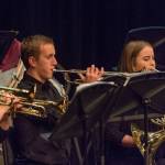 Cooper Py, Grace Riggs and Colin Pottinger (background), in Vashon High Schools 2017 Wind Ensemble (Charlie Choo Photo).