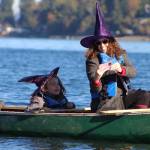 Dozens of witches took to the water Sunday at Jensen Point for the third annual Vashon Witches Paddle (Alex Bruell Photos).