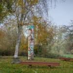 The Vashon Highschool totem pole (Terry Donnelly Photo).