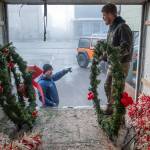 Eloy Carrillo and Nate Schafer distribute Island Christmas decorations for installation and hanging for the Vashon Chamber of Commerce. Terry Donnelly photo