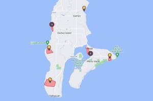 This PSE map shows outages on Vashon as of 8 a.m.