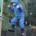 A youngster ably climbs on the new Dockton Park Playground the morning of Dec. 16. Photo by Alex Bruell
