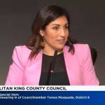 Teresa Mosqueda speaks during her swearing-in ceremony Jan. 9 at her first King County Council meeting (Photo via King County TV).