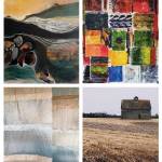 Details of artworks by (clockwise from top left) Allison Crain Trundle, Eliaichi Kimaro, Jiji Saunders and Heather Timken, and Diane Carr (Courtesy Photos).