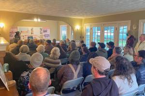 Courtesy photo
Presenters on March 11 gave the crowd at Mukai Farm and Garden a look into the future of the farm's barreling plant, which will become a community food hub.