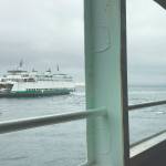 Photo by Aspen Anderson
A Washington State ferry is viewed from the car deck of another ferry on the Fauntleroy route that serves Vashon Island, Southworth in Kitsap County and West Seattle.