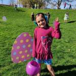 Six-year-old Hannah was among the kids hunting for eggs March 30 at Ober Park. Courtesy photo.