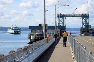 Alex Bruell photo
A ferry pulls toward the Fauntleroy ferry dock on a cloud-pocked March afternoon.