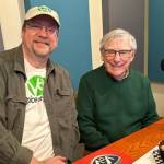 Michael Golen-Johnson (left) and Bill Wood, at Voice of Vashon, for the last episode of Jazz Guy. (Courtesy Photo)