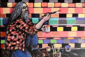 Courtesy Photo 
Ron Hook’s artwork is now on view at Snapdragon, and on April 12, the local legend will also perform with his longtime band, Subconscious Population, at Snapdragon’s Black Cat Cabaret.