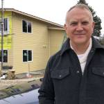 Mary Bruno photo
Jason Johnson, executive director of the nonprofit Vashon HouseHold, stands outside the upcoming Island Center Homes development.