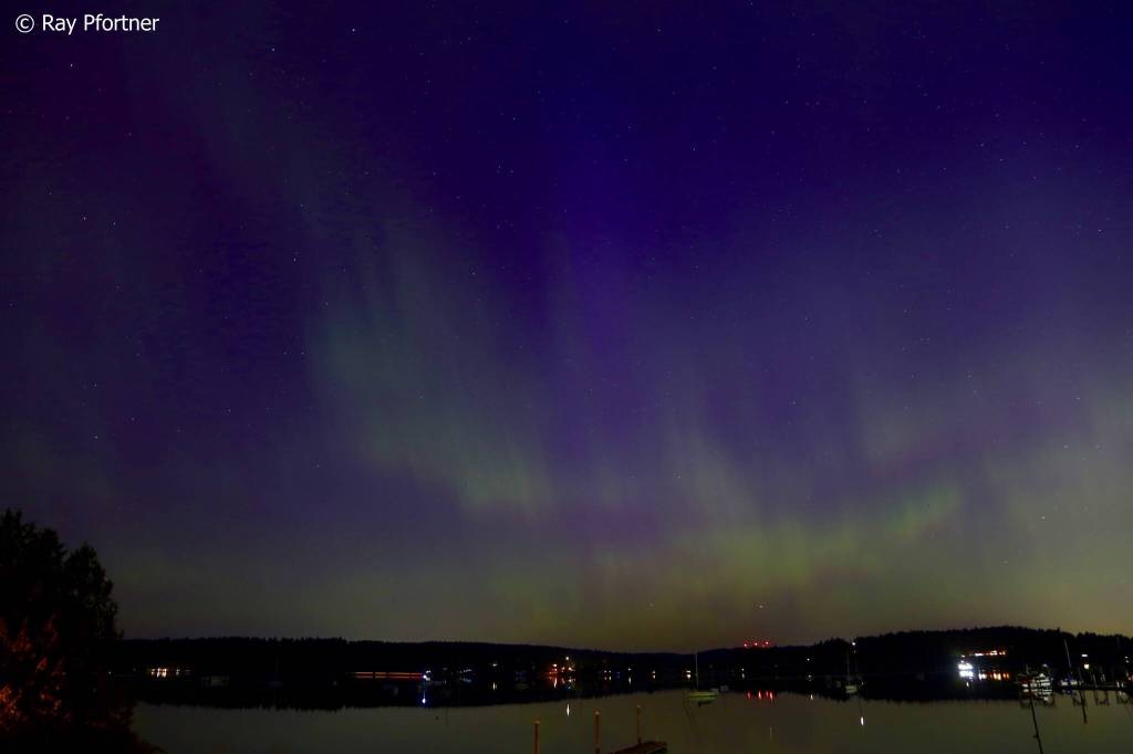 The light show from Dockton Park (Ray Pfortner photo).
