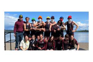 Amie Macnab photo
The Burton Beach Rowing club. Top row, from left to right: Jack Kassik, Briar Guenther, Emmett Cox, Forest Macnab, Max Jackson, Nate Wass de Czege, Zack Merrigan, Grant Gonter. Bottom row: Keziah Rutschow, Caroline Barnes, Sasha Thompson, Paige Gibbons, Brisa Ordonez-Ramirez, Maude Jackson, Willa Lee.