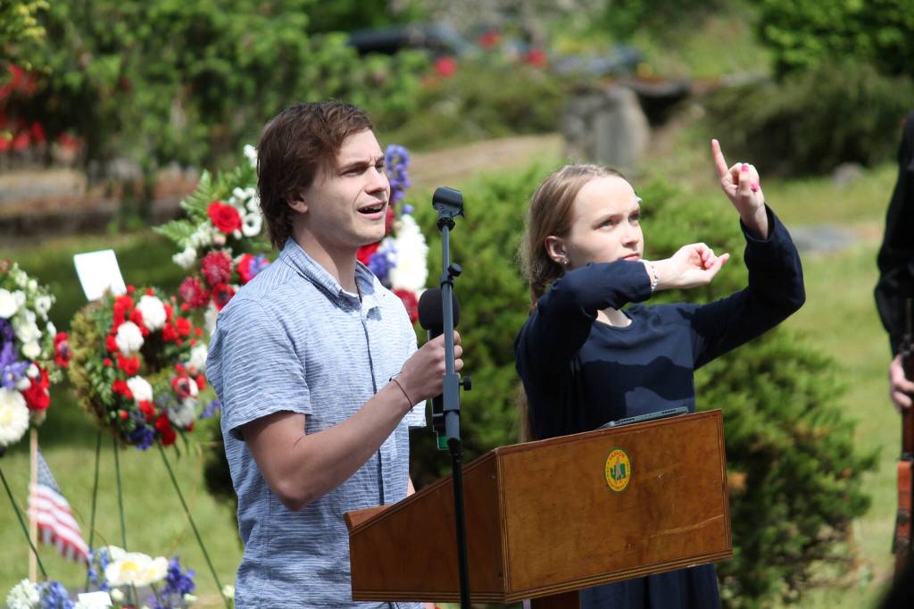Tom Hughes Photo
Gabriel and Mimi Dawson perform the National Anthem on Memorial Day.