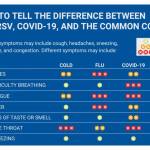 Image from the National Foundation for Infectious Diseases
You can identify various respiratory illnesses based on symptoms. COVID-19 may include nausea, vomiting, diarrhea, and some other symptoms, but the only sure way to know if you have COVID is to take a test. Tests are available at the local Vashon Pharmacy or by leaving a message at Vashon Medical Reserve Corps’ helpline at 844-469-4554.
