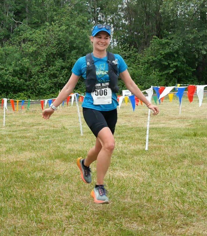 Rebecca Brookes took second place for the women and sixth place overall in the 50k race. Courtesy photo.