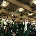 Its official! The class of 2024 tosses their caps in the air to celebrate the end of graduation and their high school careers. (Alex Bruell photo.)