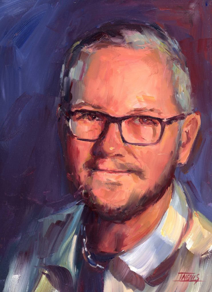 Jamie 12x9, oil on board.