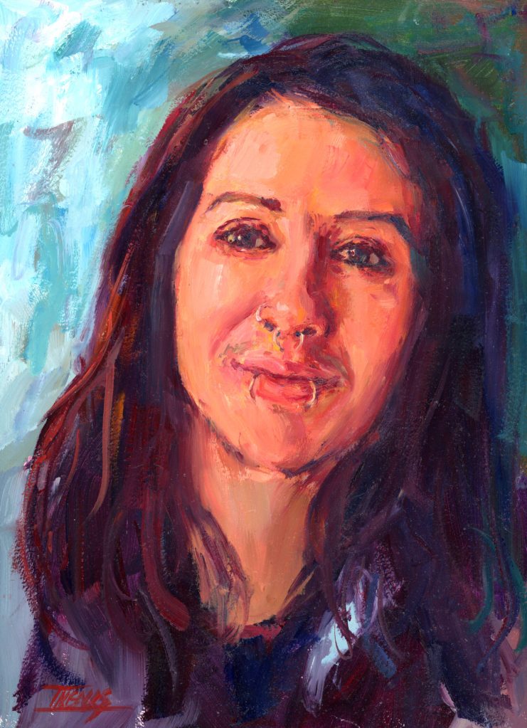 Jacoby 12x9, oil on board.