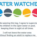 Its easy to lose track of who has agreed to watch the kids. Make it absolutely clear by printing out this Water Watcher card in English or Spanish from SafeKids.org. The person holding this card, ideally wearing it on a string around their neck, will know they cant leave the water area without getting another adult to take over as the officially designated Water Watcher. (SafeKids.org image.)