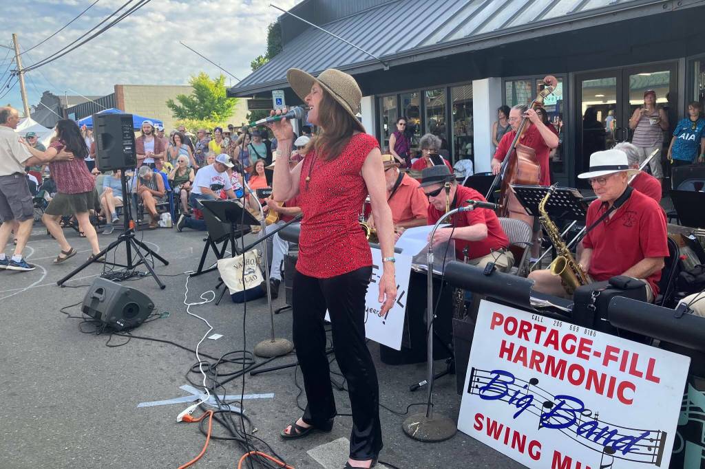 Vashons own Portage Fill will play a street dance in front of Sportys, in the center of town, from 6:30-8:30 p.m. on Saturday  a beloved Strawberry Festival tradition. (Tom Hughes photo.)