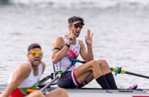 Jacob Plihal at the Paris Olympics. (US Rowing photo)