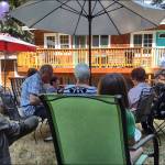 The Quartermaster Heights neighborhood gathering featured a question and answer session led by VashonBePrepared Vice President Rick Wallace. He told the crowd: You all are taking the most important step for preparedness – getting to know each other and learning how to help each other now, before an emergency hits your neighborhood. (Eric Perlman photo)