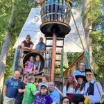 Members, friends and family active in Inclusion Island climbed and rolled aboard the pirate ship docked at Vashon Pirate Camp last Friday, during a special afternoon at the camp that included a treasure hunt, crafts, exploring, and snacks. (Elizabeth Shepherd photo)