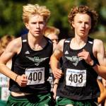 Co-captains Cash Nowicki and Josh Healey run at Fort Steilacoom, WA on Saturday, September 21. (John Decker photo)