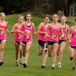 The girls of the Vashon High School Cross Country team kick off their race at Camas Prairie Golf Park in Port Townsend, WA on Tuesday, September 17. (John Decker photo)