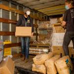 Courtesy photo
200 Tons of Food: In a year of community service, Food Bank volunteers will lug 396,000 pounds (200 tons) of food per year from delivery trucks (top) and over the threshold of the warehouse (middle). About half of the food will be delivered to homes by volunteer drivers (bottom).