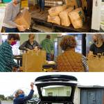 200 Tons of Food: In a year of community service, Food Bank volunteers will lug 396,000 pounds (200 tons) of food per year from delivery trucks (top) and over the threshold of the warehouse (middle). About half of the food will be delivered to homes by volunteer drivers (bottom). (Courtesy photo)