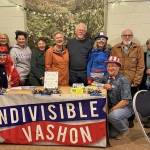 Vashon 2 Voters, a program of Indivisible Vashon, through volunteer effort, has written more than 19,000 postcards since November 2023 to voters across the country encouraging their participation in our democracy, according to program coordinator Debby Jackson. This photo, of several of the V2V writers, was taken at Indivisible Vashons Oct. 8 meeting. Learn more about Vashon 2 Voters at indivisiblevashon.org/GOTV. (Courtesy photo)
