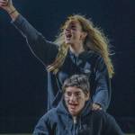 Freshman Class homecoming court honorees Pierce Guenther and Gloria Erickson rode to glory at the halftime crowning ceremony. (Alex Bruell photo)